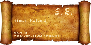 Simai Roland névjegykártya